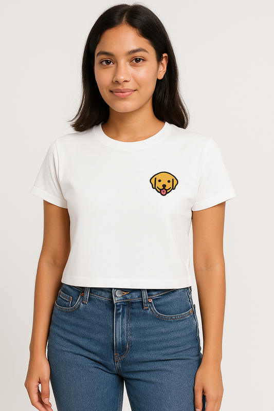 Puppy Face | Crop Top | Round Neck